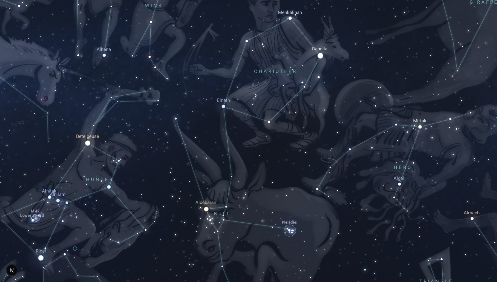 Auriga and Taurus joined by the star Elnath